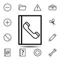 Phone book icon. Simple thin line, outline vector element of minimalistic, web icons set for UI and UX, website or mobile Royalty Free Stock Photo