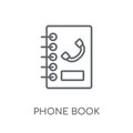 Phone book linear icon. Modern outline Phone book logo concept o Royalty Free Stock Photo