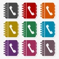Phone book sticker set Royalty Free Stock Photo