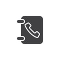 Phone book vector icon