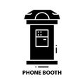 phone booth icon, black vector sign with editable strokes, concept illustration Royalty Free Stock Photo
