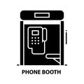 phone booth icon, black vector sign with editable strokes, concept illustration Royalty Free Stock Photo
