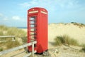 Phone booth on Studland Beac Royalty Free Stock Photo