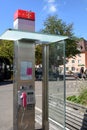Phone booth of T Com, a German telecommunication company, with Internet access.