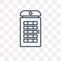 Phone booth vector icon isolated on transparent background, line Royalty Free Stock Photo