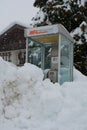 Phone box covered by the snow Royalty Free Stock Photo