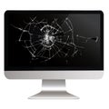 Vector illustration of broken computer screen