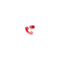 Phone bubble chat icon logo template