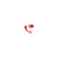 Phone bubble chat icon logo template