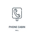phone cabin icon vector from mall collection. Thin line phone cabin outline icon vector illustration. Linear symbol for use on web
