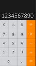 Phone calculator interface web matematicc application grey and orange buttons Royalty Free Stock Photo