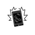 Phone call black icon, vector sign on isolated background. Phone call concept symbol, illustration Royalty Free Stock Photo