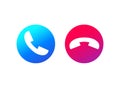 phone call buttons, accept and decline