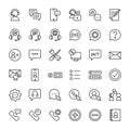 Phone and call center 36 outline icons