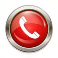 Phone call contact button isolated on white background