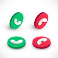 Phone Call handset isometric icon set Royalty Free Stock Photo