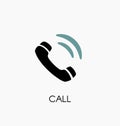 Phone call icon vector illustration. Telephone symbol