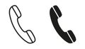 Phone call icons set, contact signs, contact us button, communication icon, telephone ringing sign - vector Royalty Free Stock Photo