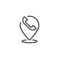 Phone call location line icon
