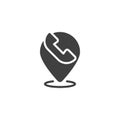 Phone call location vector icon