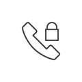 Phone call lock outline icon Royalty Free Stock Photo