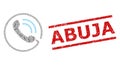 Phone Call Recursion Collage of Phone Call Icons and Grunge Abuja Seal Stamp