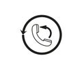 Phone call refresh icon. Vector illustration. EPS 10. Royalty Free Stock Photo