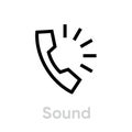 Phone Call Sound outline icon vector. Support Call in modern style. Royalty Free Stock Photo