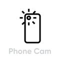 Phone Cam icon. Editable Vector Outline. Royalty Free Stock Photo