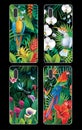 Phone case collection with tropical jungle plants and birds Royalty Free Stock Photo