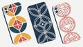 Phone case design pattern, mobile cover art, geometric style, phone decor vector design Generative AI Royalty Free Stock Photo