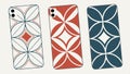 Phone case pattern design, mobile cover art, geometric pattern, phone decor vector design Generative AI Royalty Free Stock Photo