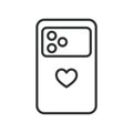 Phone case smartphone icon in line design. phone case, mobile protection, smartphone cover, shockproof, durability, accessory Royalty Free Stock Photo
