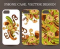 Phone case. Vintage vector background. Sticker background Royalty Free Stock Photo