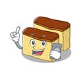 With phone castella cake isolated in the cartoon