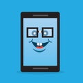 Phone Character Nerd Glasses Royalty Free Stock Photo