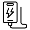 Phone charger accessory icon outline vector. Digital power bank