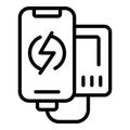 Phone charging icon outline vector. Power charger Royalty Free Stock Photo