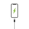 Phone charging icon. Vector illustration isolated on white background Royalty Free Stock Photo