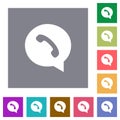 phone in chat bubble solid square flat icons