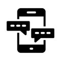 Phone chat vector glyph flat icon Royalty Free Stock Photo