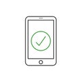 Phone, check vector icon. Simple element illustration from UI concept. Mobile concept vector illustration.