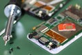 Phone chip micro repair Royalty Free Stock Photo