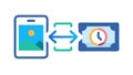 Phone and Clock Data Synchronization Icon, vector design Generative AI Royalty Free Stock Photo