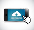 phone cloud computing and cursor concept