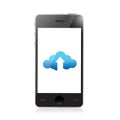 Phone. cloud upload and arrow illustration