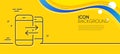 Phone Communication line icon. Incoming call. Minimal line yellow banner. Vector