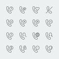 Phone communication related icon set