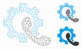 Phone Configuration Vector Mesh Network Model and Triangle Mosaic Icon