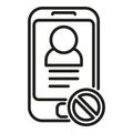 Phone contact blacklist icon outline vector. User data Royalty Free Stock Photo